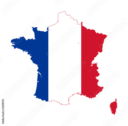 France flag on map