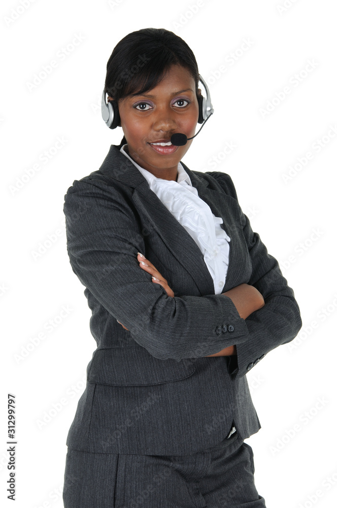 Attractive Business Woman with Headset 05 Attractive Business Woman with Headset 05