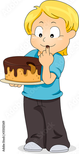 Kid Tasting Cake