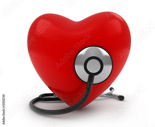 Heart with Stethoscope