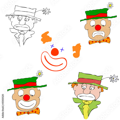 various clowns - vector