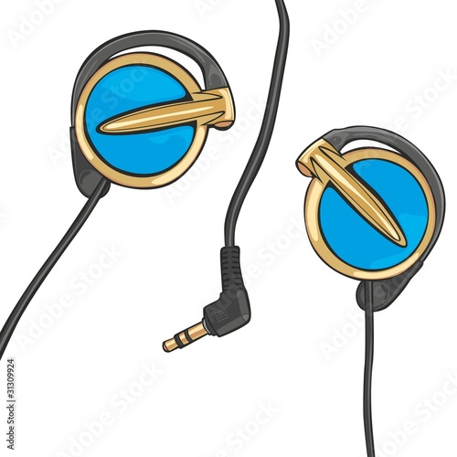 illustration of earphones isolated on white