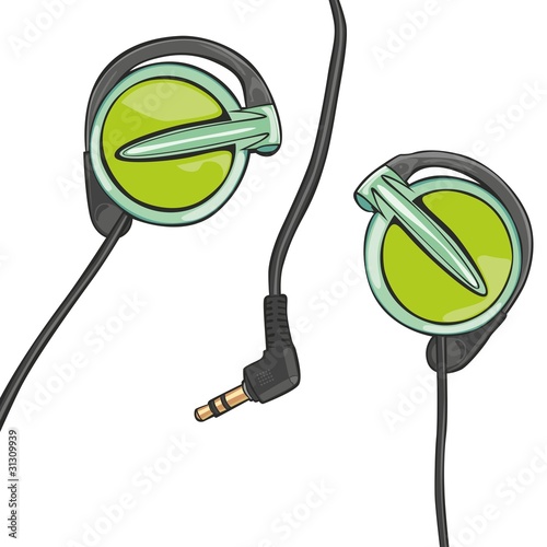 illustration of earphones isolated on white