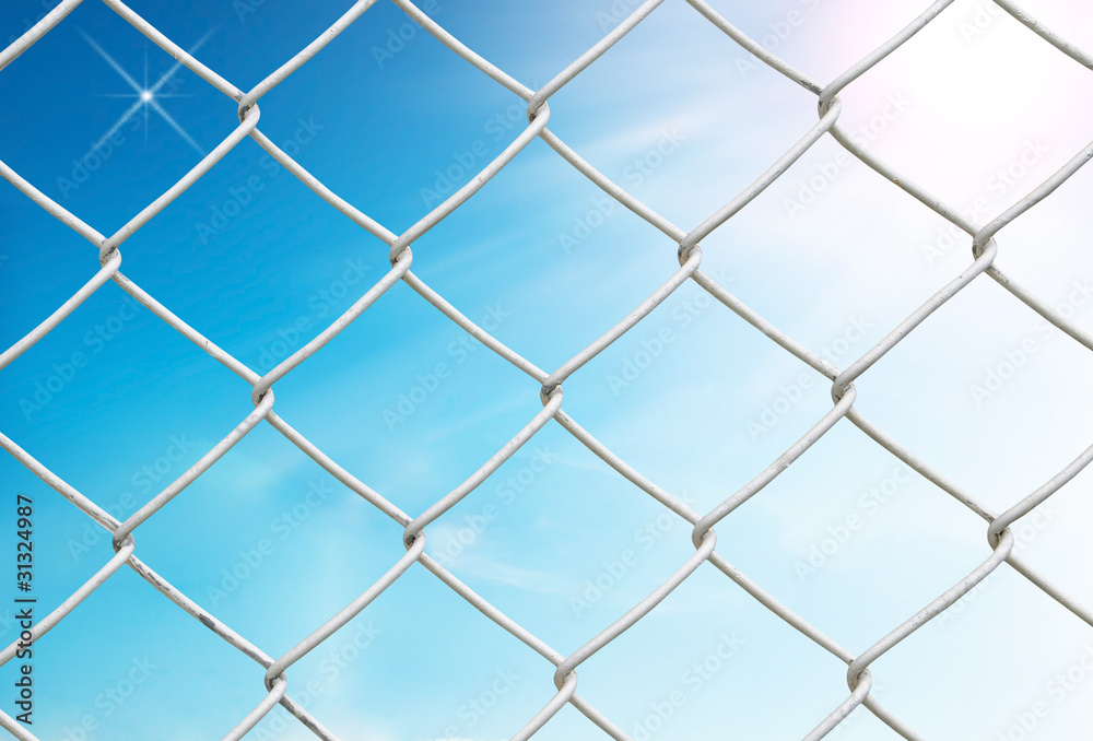 chain link fence see blue sky