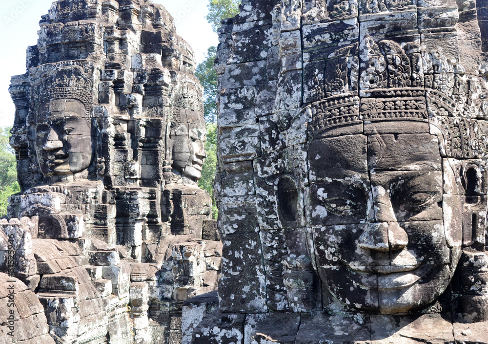 A bayon face at Angkor, Siem Reap, Cambodia.