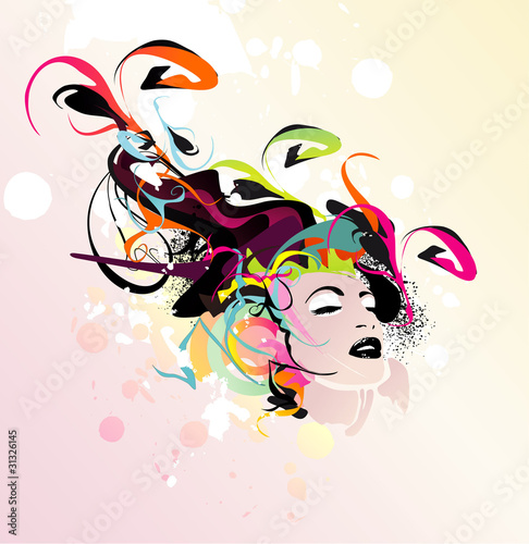 fashion girl vector abstract