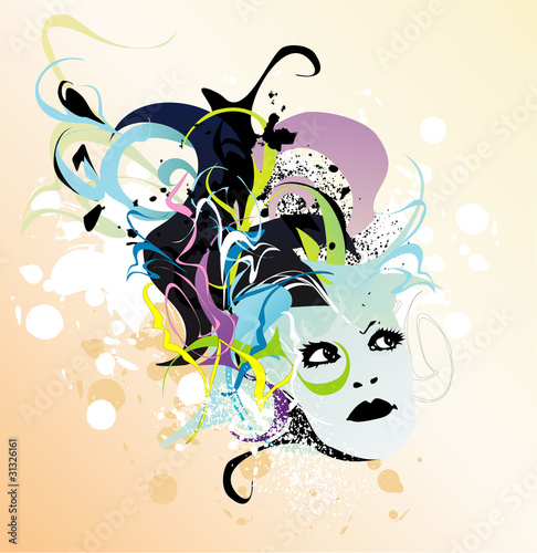 fashion girl vector abstract
