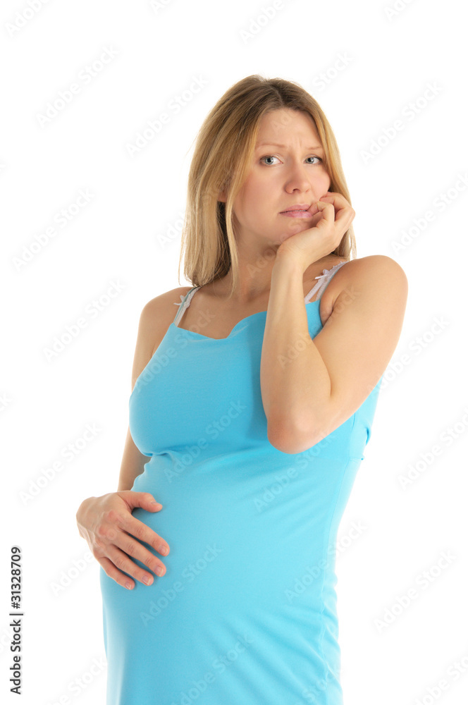 Pensive beautiful pregnant woman Pensive beautiful pregnant woman