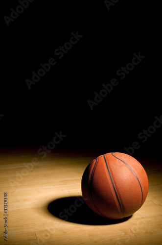 Basketball on the Hardwood with Black Copy space above (XXL)