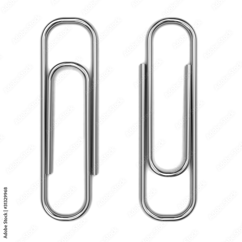 3d Two paper clips 3d Two paper clips