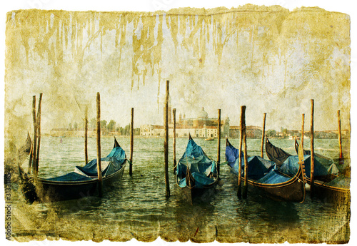 beautiful channels of Venice- retro styled picture