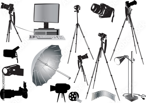 set of photo studio equipment