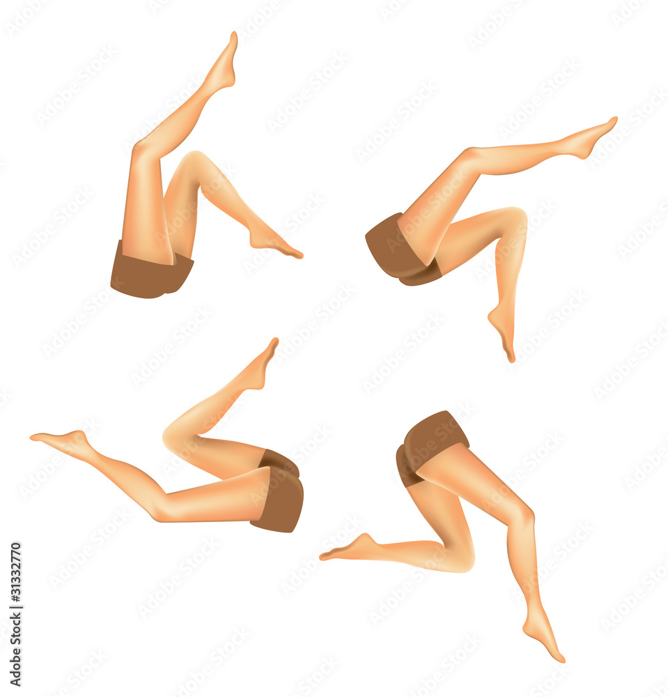 set of realistic woman legs - illustration