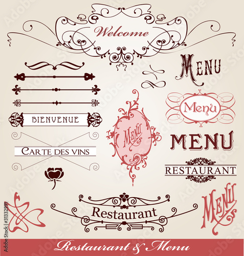 éléments restaurant et menu