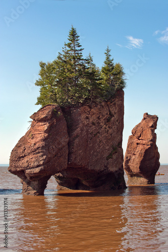 Famous Hopewell rocks at high tide, New Brunswick
