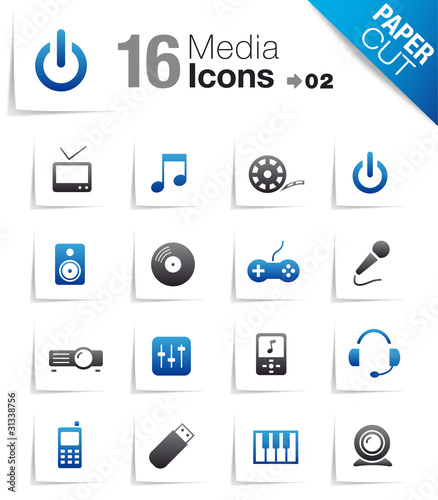 Paper Cut - Media Icons 02