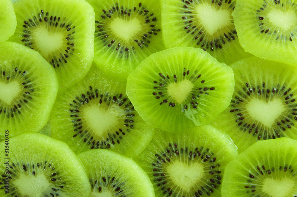 Slicing of juicy kiwi Slicing of juicy kiwi