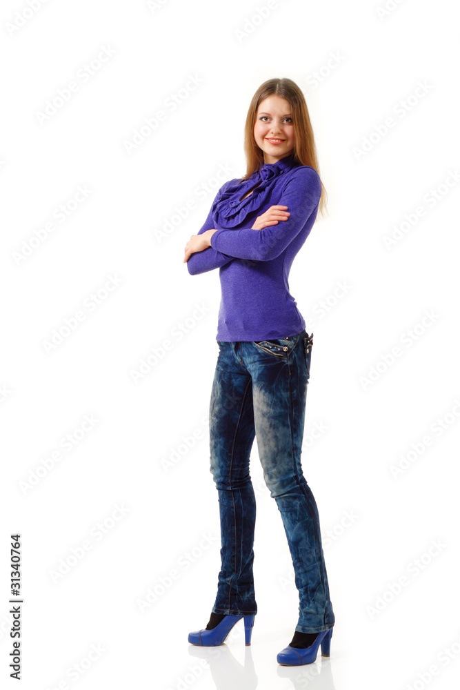 attractive woman full length isolated on white attractive woman full length isolated on white