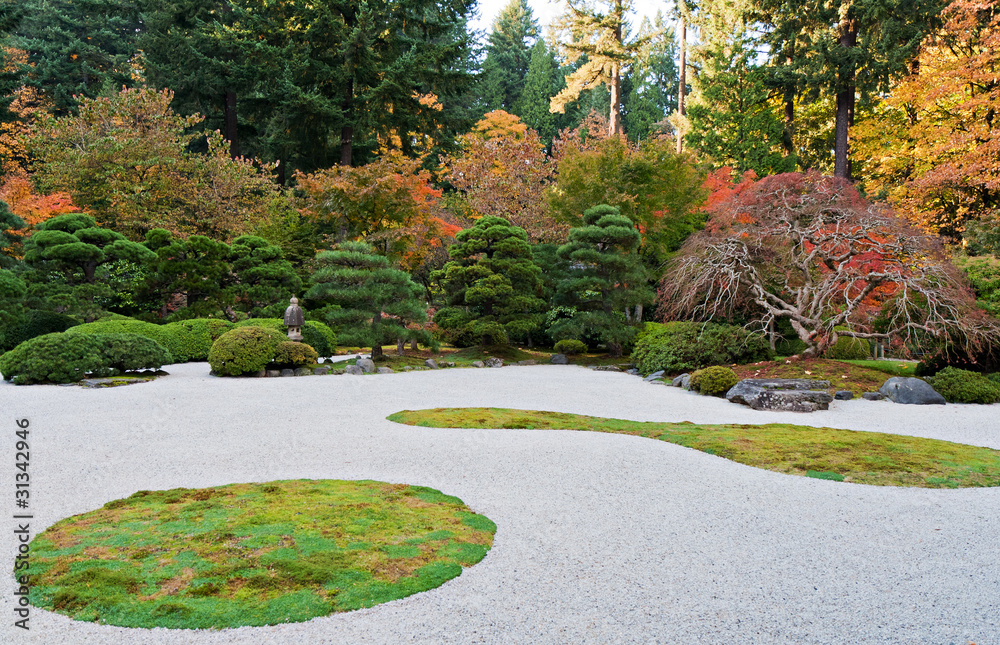 Portland Oregon Japanese Garden section flat garden,