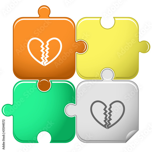 Unrequited love. Vector puzzle.