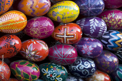 Easter painted eggs. photo