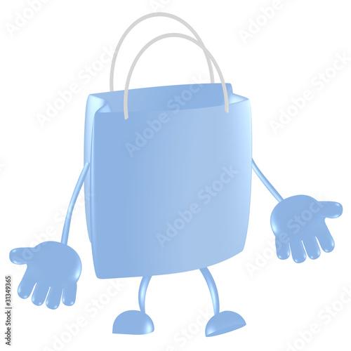 blue 3d shopping bag
