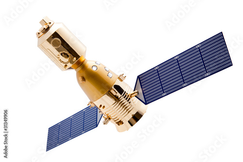 Spacecraft on white background with clipping path