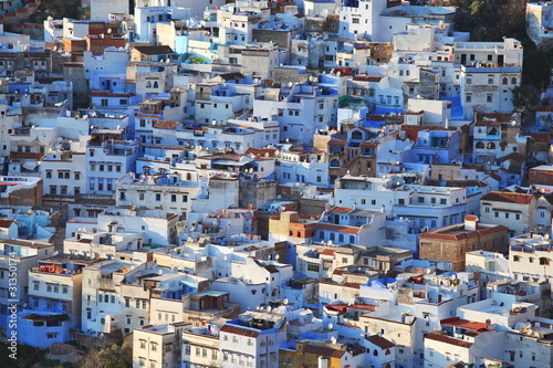 View of the town Chefchaouen in the Rif mountain in Morocco