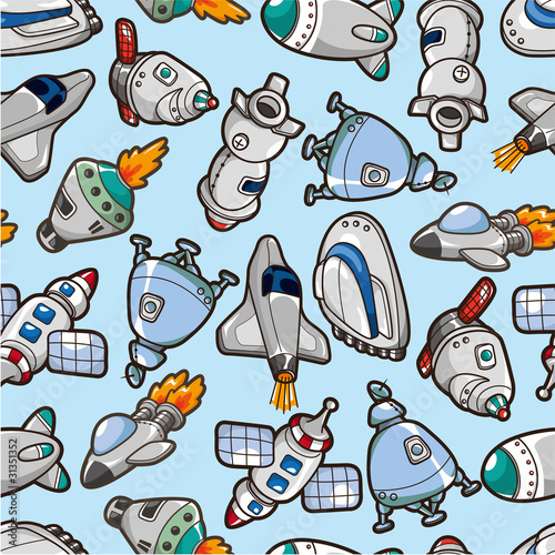 seamless spaceship pattern