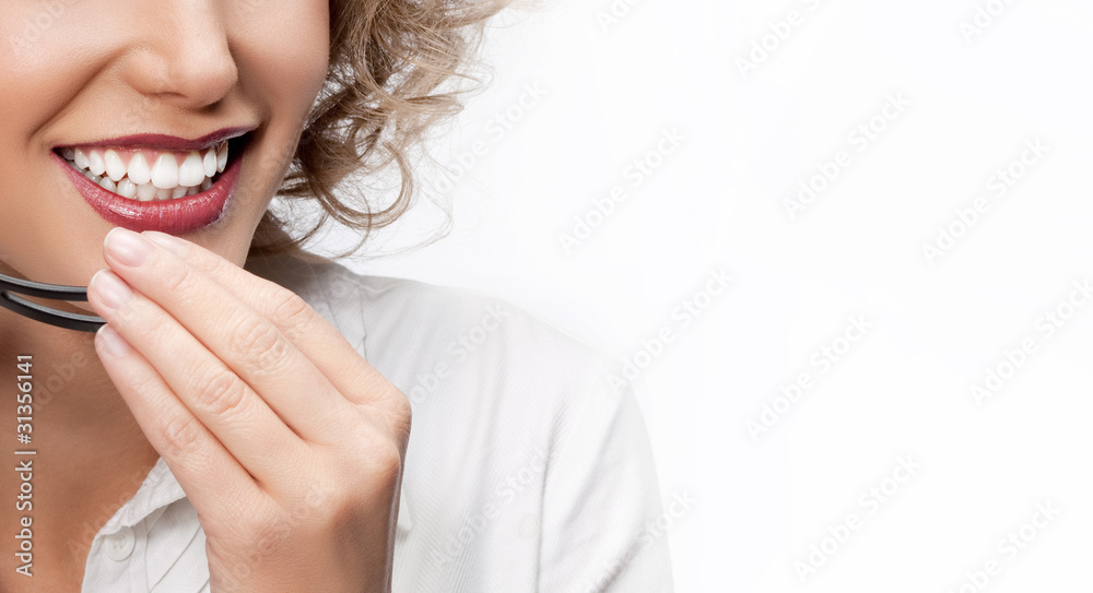 Fototapeta premium woman with telephone