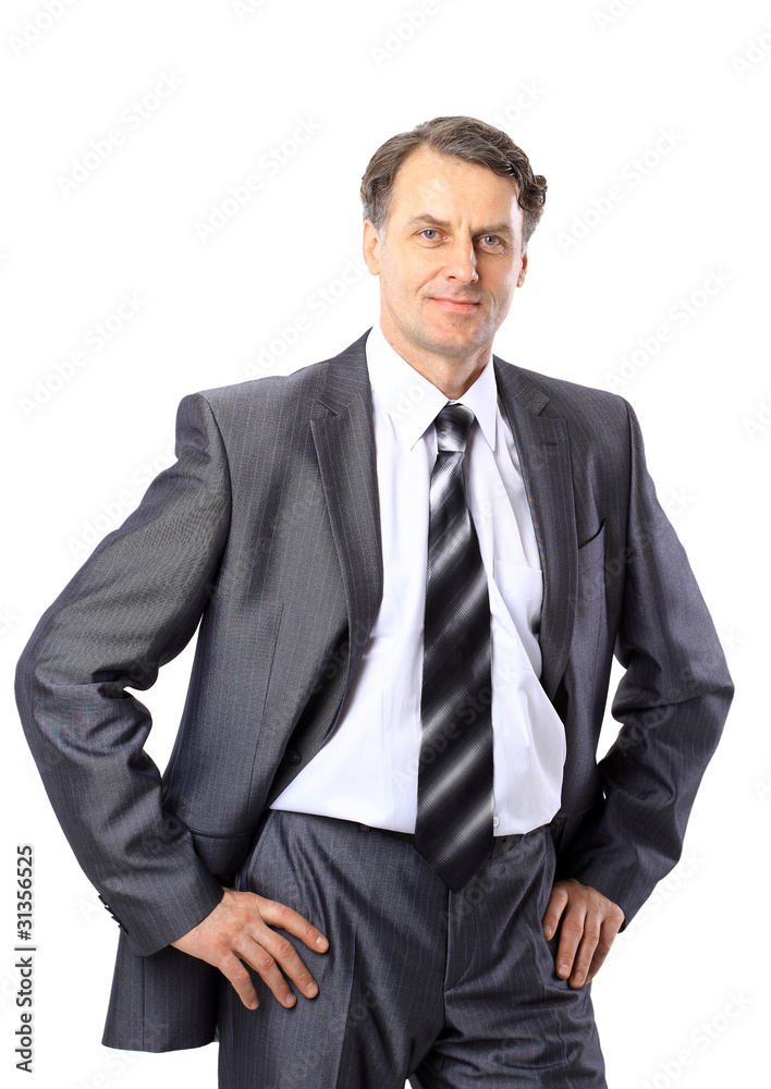 Portrait of a senior business man isolated on white. Portrait of a senior business man isolated on white.