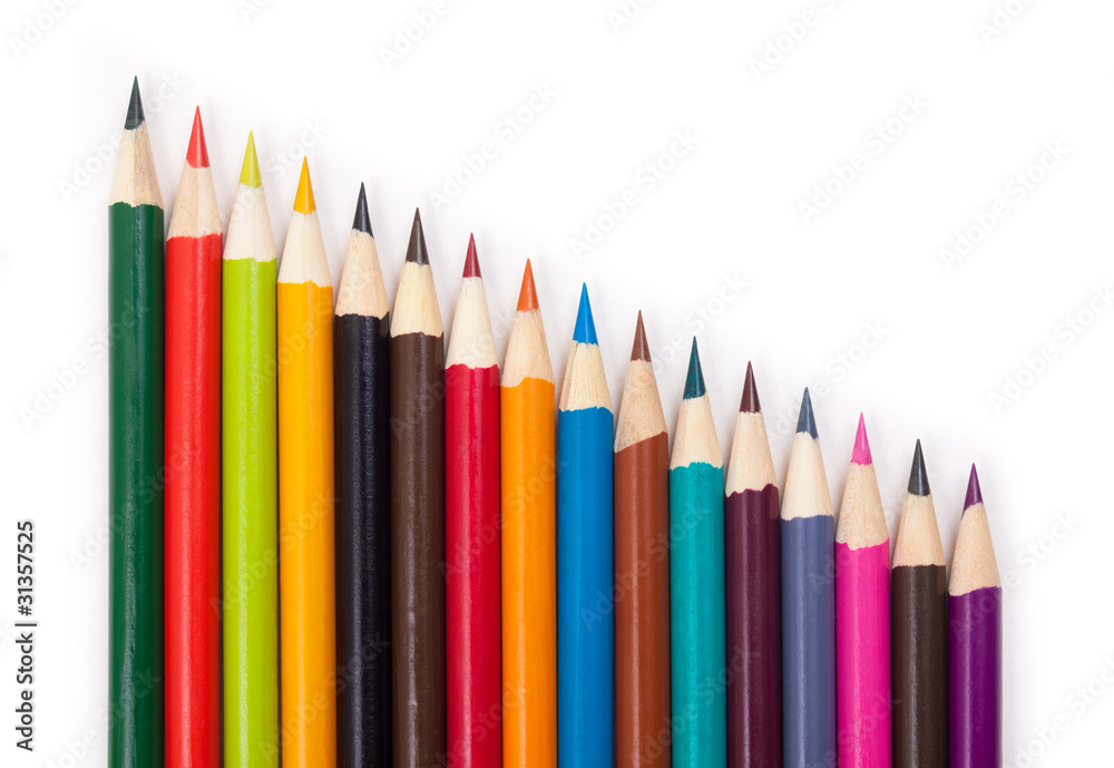 colored pencils isolated on white background colored pencils isolated on white background