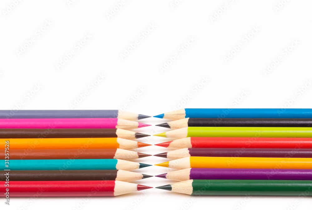 colored pencils isolated on white background colored pencils isolated on white background