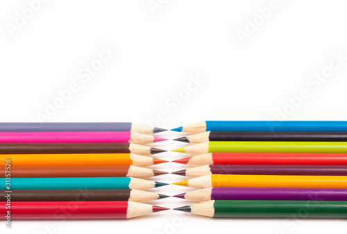 colored pencils isolated on white background