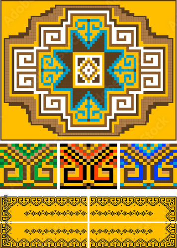 Rug, piece of ornament.Pattern.Illustration.
