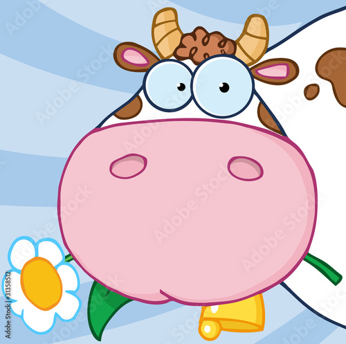 Dekoracja na wymiar  cow-head-carrying-a-flower-in-its-mouth