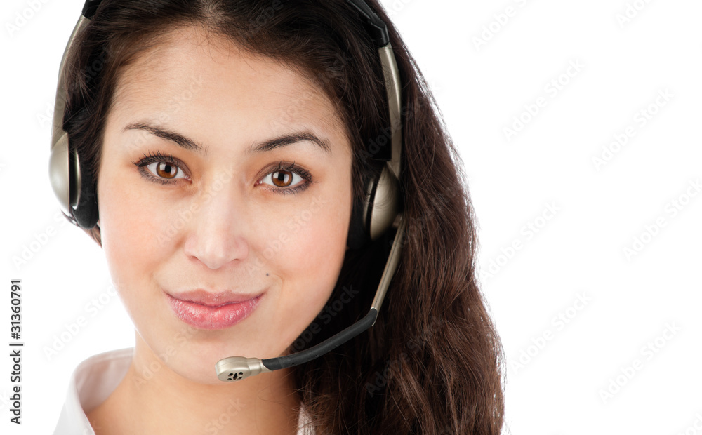 beautiful young helpdesk operator beautiful young helpdesk operator