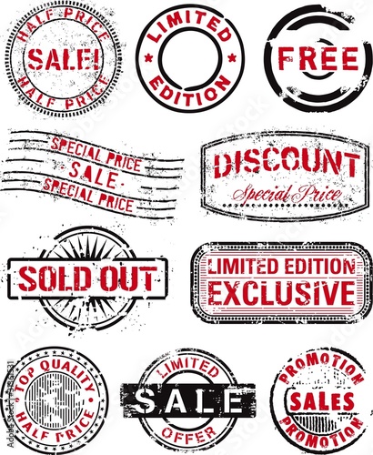 collection of vector  rubber stamps for shopping business