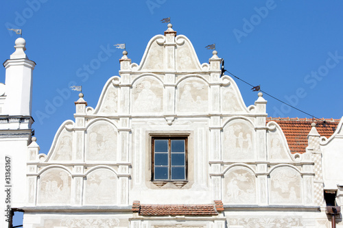 detail of renaissance house  Slavonice  Czech Republic