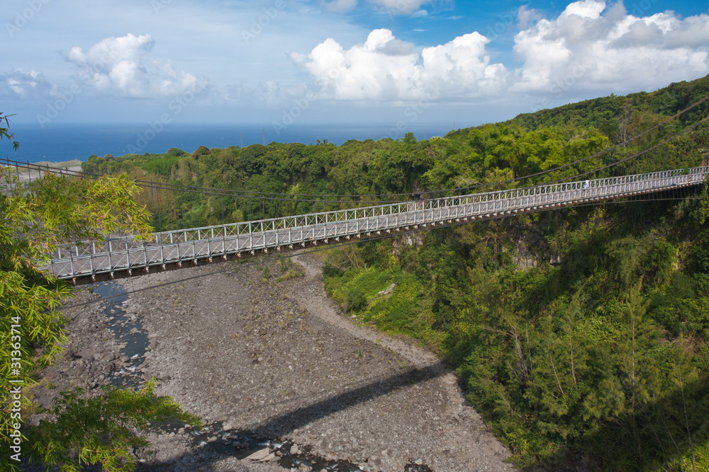 ancien pont routier suspendu de la rivière de l'Est, Réunion ancien pont routier suspendu de la rivière de l'Est, Réunion