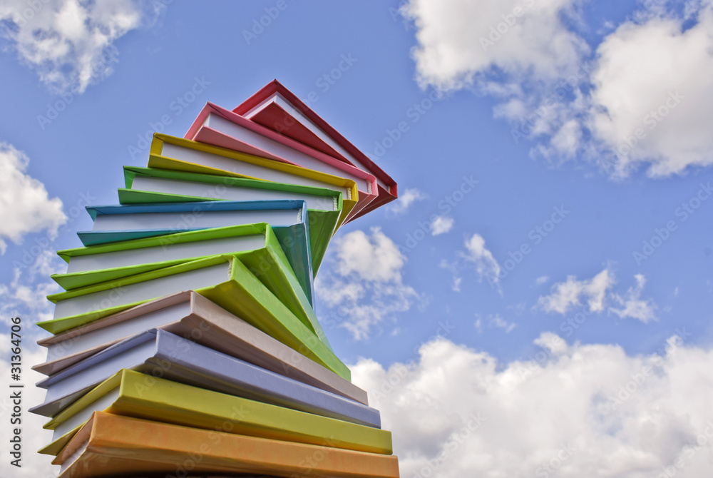 Stack of colored cover books