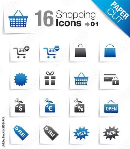 Paper Cut - Shopping icons 01