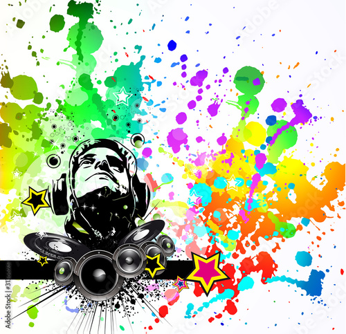 Abstract Music Disco Flyer Background for special night events