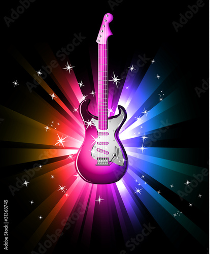 Disco Dance Background with Electric Guitar