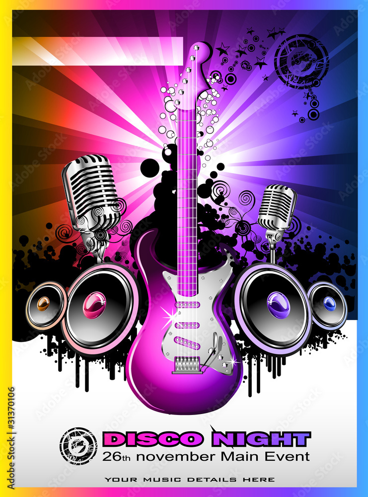 Colorul Music Event Background for Discotheque Flyers