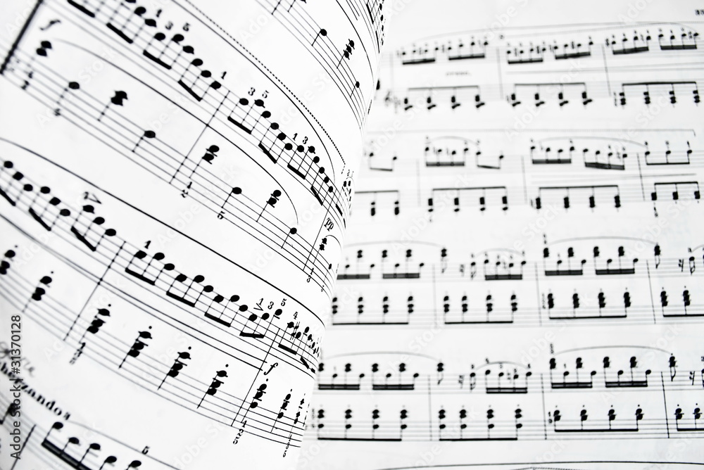 White musical score