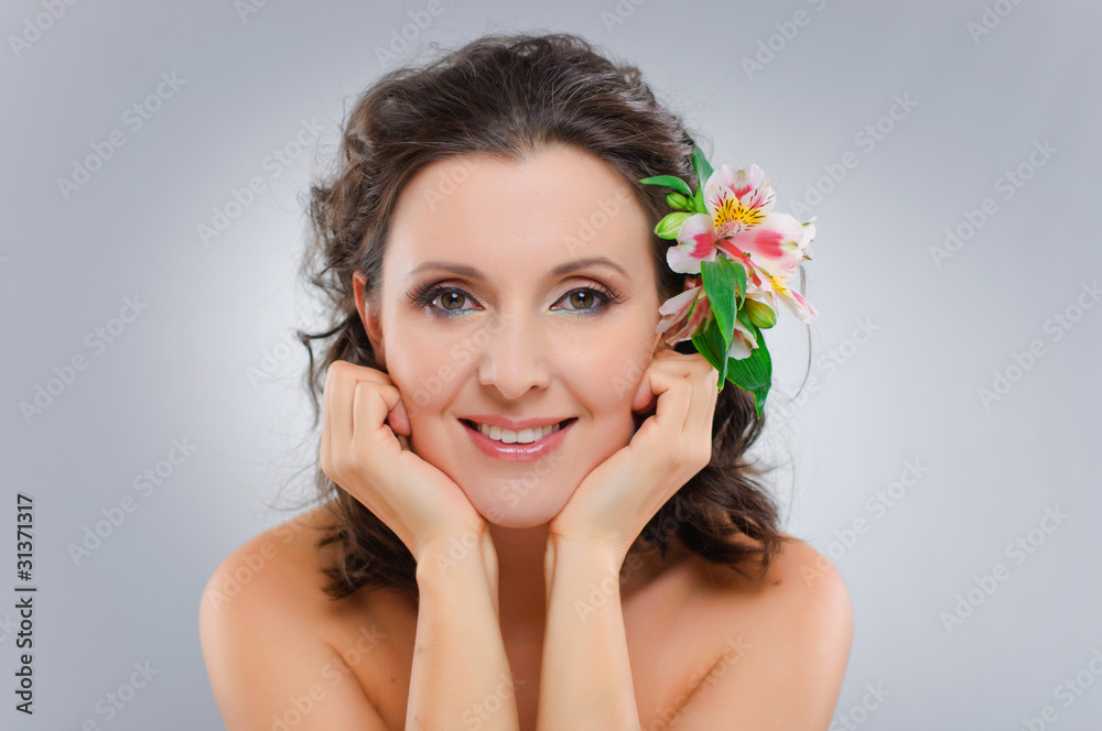 Beautiful young woman with fashion make-up Beautiful young woman with fashion make-up