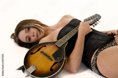 Sexy Girl with Mandolin photo