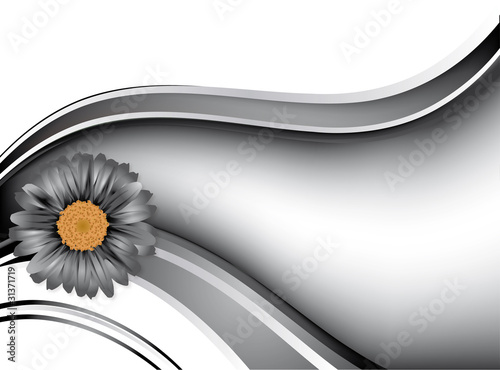 Schwarze Blüte auf schwarzen Wellen