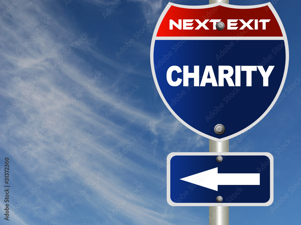 Charity road sign